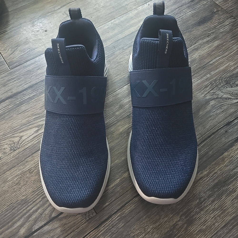 Skechers Blue Athletic Slip-On Shoes with Elastic Panels